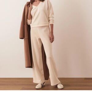 Marine Layer Cream Wide Leg Pants